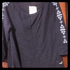 Hollister Embroidered Sleeve Crew Neck Sweatshirt